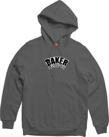 Baker Skateboards Arch Logo Charcoal Gray Hooded Sweatshirt