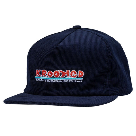KROOKED CORDUROY SNAPBACK HAT NAVY