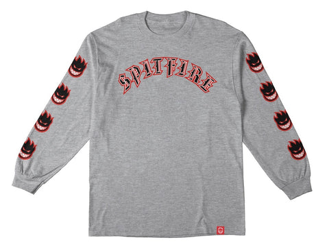 SPITFIRE OLD E BIGHEAD FILL SLEEVE GREY/RED LS