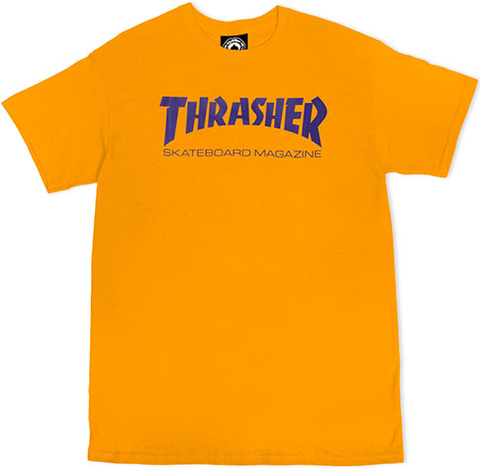 THRASHER SKATE MAG GOLD/PURPLE SS TSHIRT
