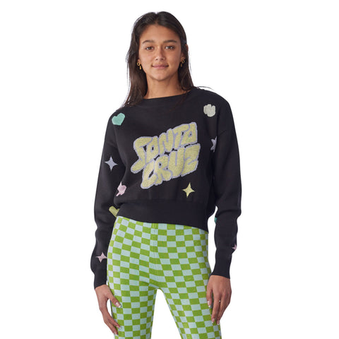 Santa Cruz Bubble SC Women's Crop Sweater - Black