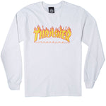 Thrasher Flames L/S - WHITE